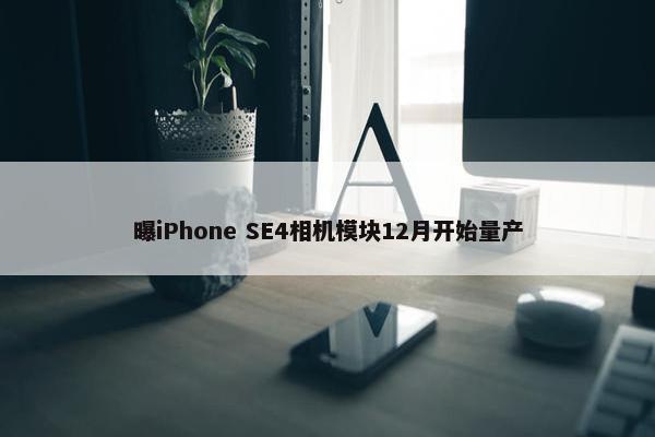 曝iPhone SE4相机模块12月开始量产