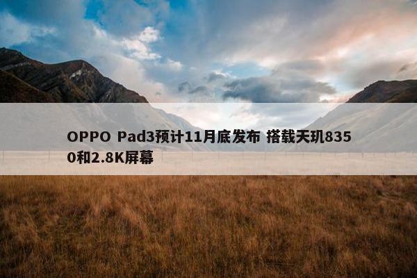 OPPO Pad3预计11月底发布 搭载天玑8350和2.8K屏幕