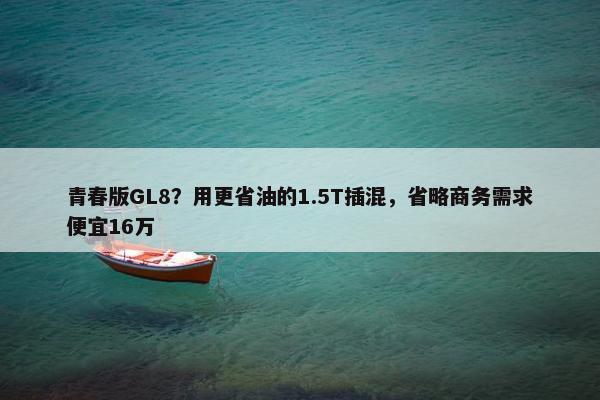 青春版GL8？用更省油的1.5T插混，省略商务需求便宜16万