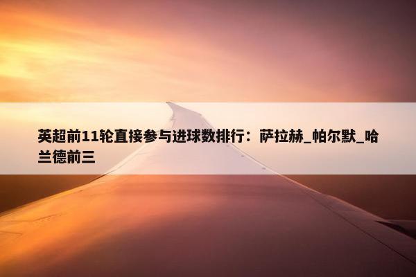 英超前11轮直接参与进球数排行：萨拉赫_帕尔默_哈兰德前三