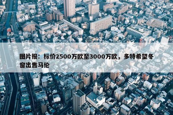 图片报：标价2500万欧至3000万欧，多特希望冬窗出售马伦