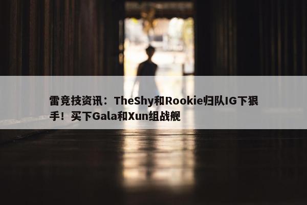 雷竞技资讯：TheShy和Rookie归队IG下狠手！买下Gala和Xun组战舰