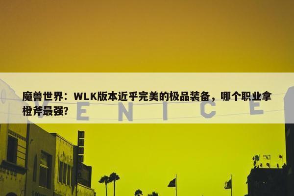 魔兽世界：WLK版本近乎完美的极品装备，哪个职业拿橙斧最强？