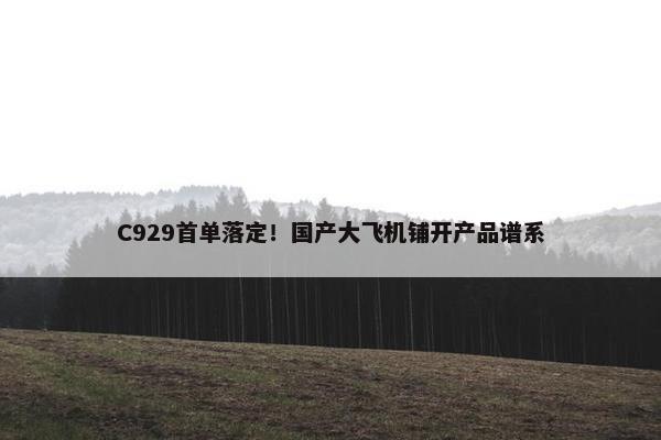 C929首单落定！国产大飞机铺开产品谱系