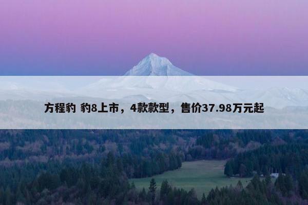 方程豹 豹8上市，4款款型，售价37.98万元起