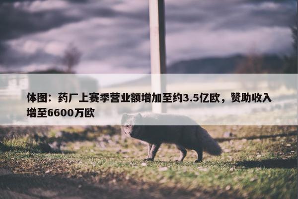 体图：药厂上赛季营业额增加至约3.5亿欧，赞助收入增至6600万欧