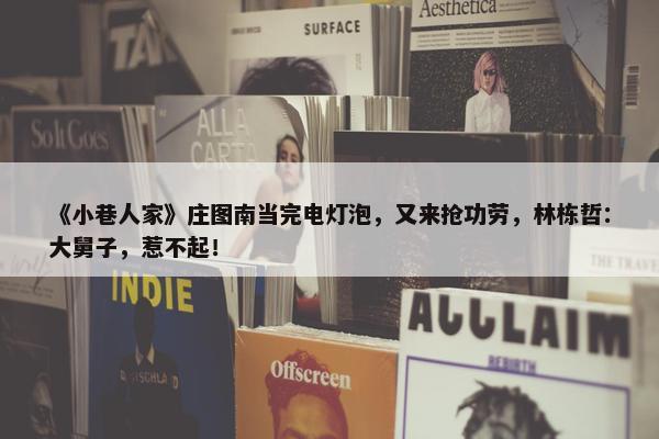 《小巷人家》庄图南当完电灯泡，又来抢功劳，林栋哲：大舅子，惹不起！