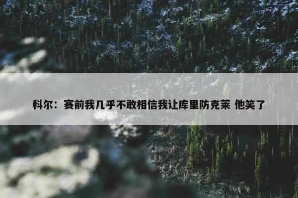 科尔：赛前我几乎不敢相信我让库里防克莱 他笑了