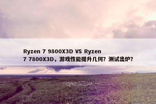 Ryzen 7 9800X3D VS Ryzen 7 7800X3D，游戏性能提升几何？测试出炉？