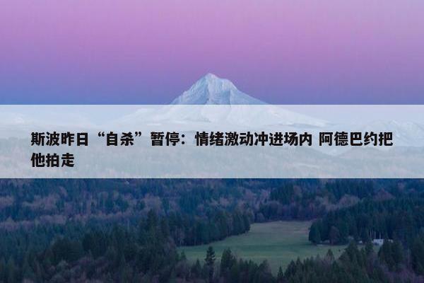 斯波昨日“自杀”暂停：情绪激动冲进场内 阿德巴约把他拍走