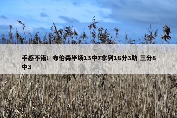 手感不错！布伦森半场13中7拿到18分3助 三分8中3