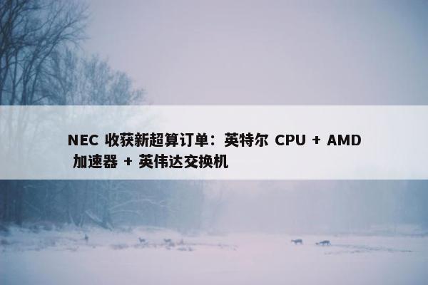 NEC 收获新超算订单：英特尔 CPU + AMD 加速器 + 英伟达交换机