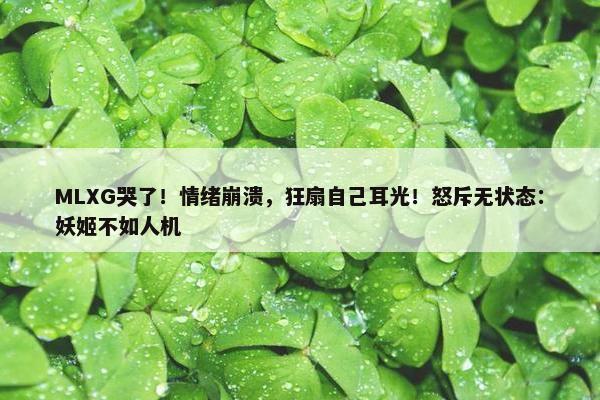 MLXG哭了！情绪崩溃，狂扇自己耳光！怒斥无状态：妖姬不如人机