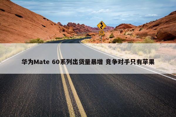 华为Mate 60系列出货量暴增 竞争对手只有苹果