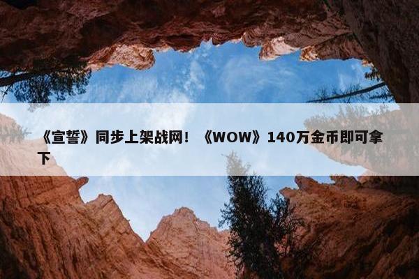 《宣誓》同步上架战网！《WOW》140万金币即可拿下