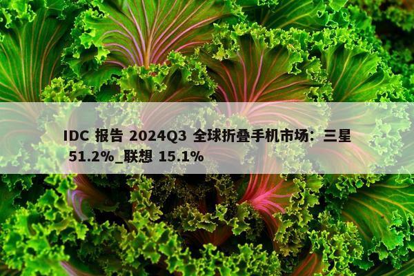 IDC 报告 2024Q3 全球折叠手机市场：三星 51.2%_联想 15.1%