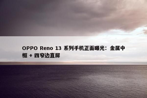 OPPO Reno 13 系列手机正面曝光：金属中框 + 四窄边直屏