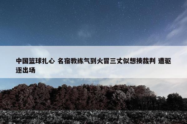 中国篮球扎心 名宿教练气到火冒三丈似想揍裁判 遭驱逐出场