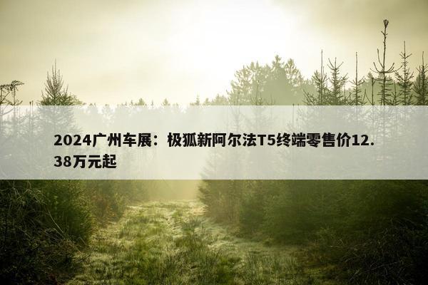 2024广州车展：极狐新阿尔法T5终端零售价12.38万元起