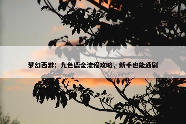 梦幻西游：九色鹿全流程攻略，新手也能通刷