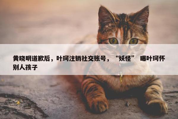 黄晓明道歉后，叶珂注销社交账号，“妖怪” 曝叶珂怀别人孩子