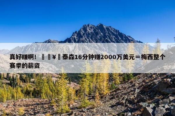 真好赚啊！🥊泰森16分钟赚2000万美元＝梅西整个赛季的薪资