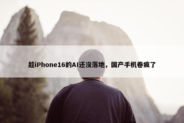 趁iPhone16的AI还没落地，国产手机卷疯了