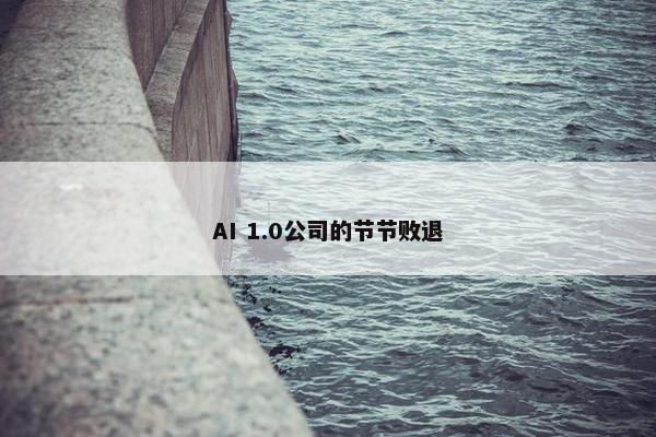 AI 1.0公司的节节败退