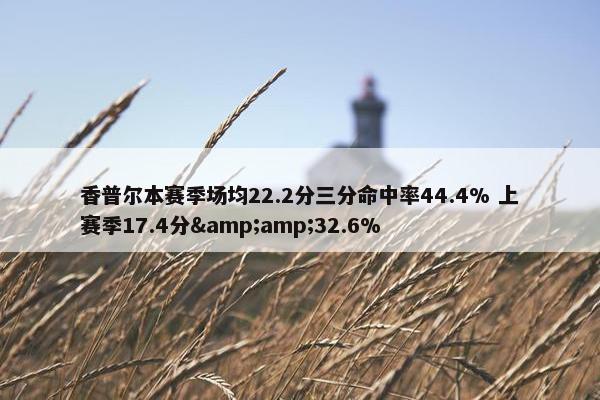 香普尔本赛季场均22.2分三分命中率44.4% 上赛季17.4分&32.6%