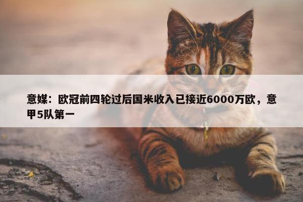 意媒：欧冠前四轮过后国米收入已接近6000万欧，意甲5队第一