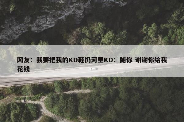 网友：我要把我的KD鞋扔河里KD：随你 谢谢你给我花钱