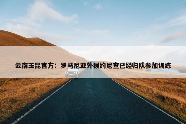 云南玉昆官方：罗马尼亚外援约尼查已经归队参加训练