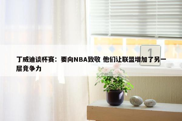 丁威迪谈杯赛：要向NBA致敬 他们让联盟增加了另一层竞争力