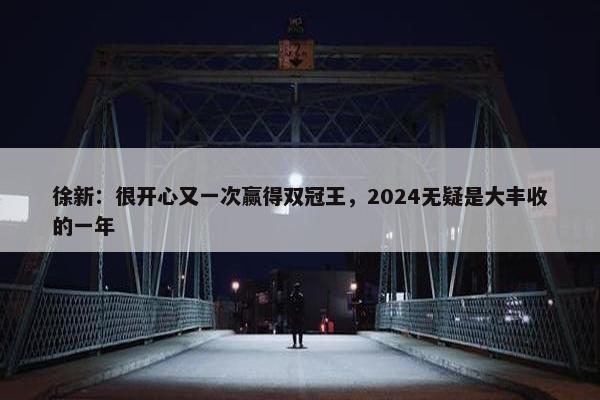 徐新：很开心又一次赢得双冠王，2024无疑是大丰收的一年