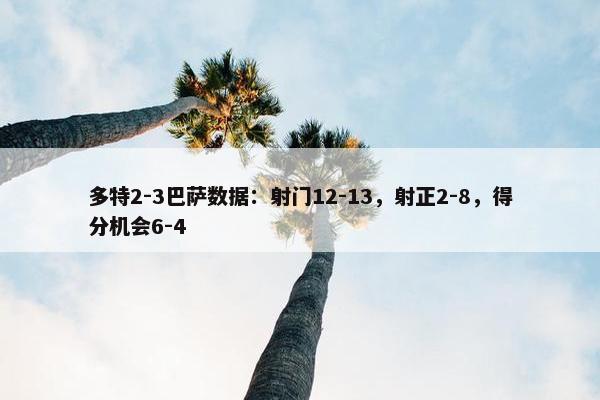 多特2-3巴萨数据：射门12-13，射正2-8，得分机会6-4