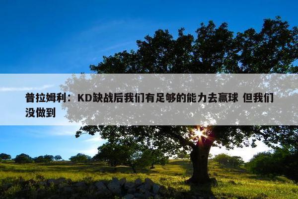 普拉姆利：KD缺战后我们有足够的能力去赢球 但我们没做到